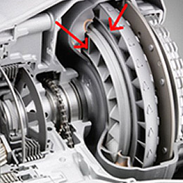 Clutch Pack front view into the transmission parts